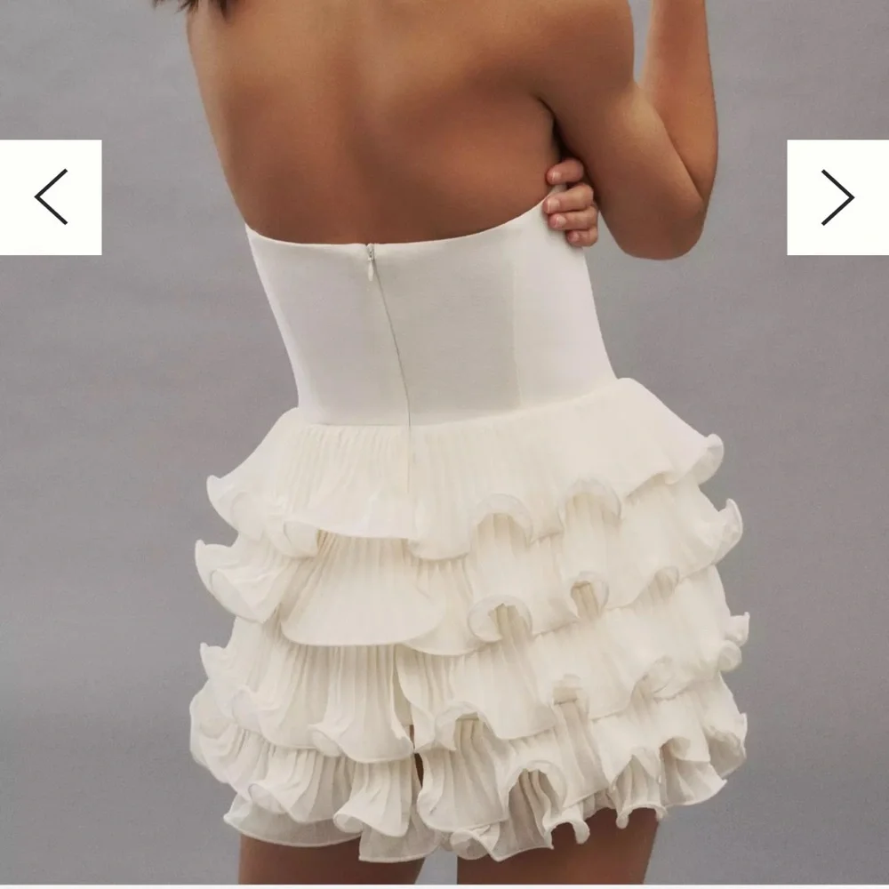 Delfi Collective Sorella Strapless Basque-Waist Ruffle-Hem Mini Dress - Picture 2 of 8